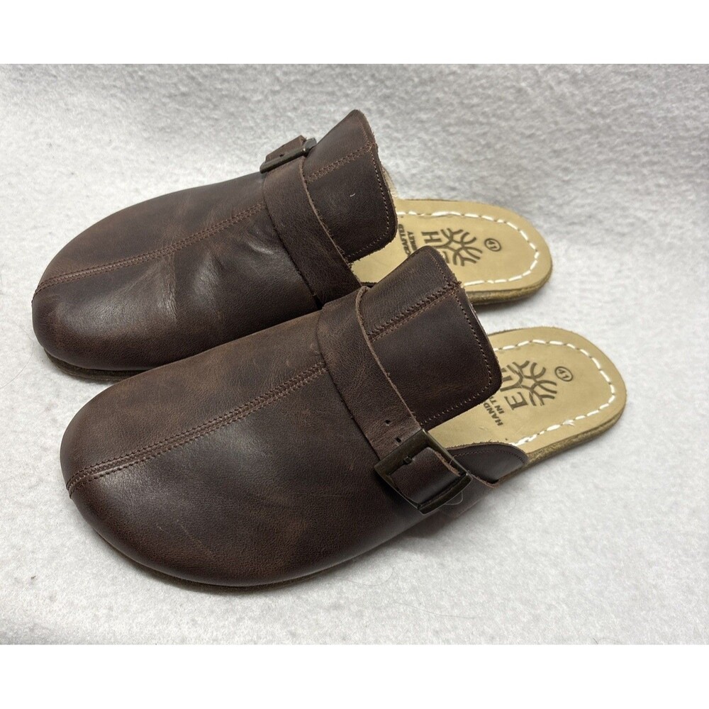 Earthing Harmony Women’s Grounding Shoes Clogs Brown Leather Slides 41 US 10